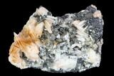 Cerussite Crystals with Bladed Barite on Galena - Morocco #100776-1